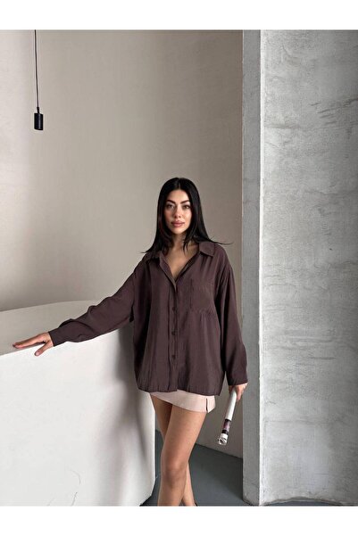 PİNK FLY Lara Keten Women's Oversize Shirt