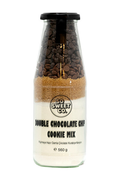 So Sweet Co Double Chocolate Chip Cookie Mix - Cam Şişede Kurabiye Harcı
