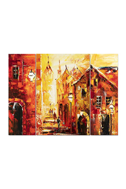 artnova Σετ 3 ζωγραφικών έργων (πάνω-κάτω) ζωγραφισμένων στο χέρι, Βόλτα στην...