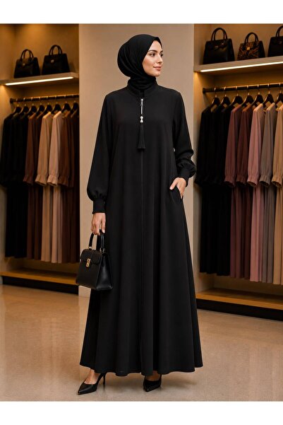 PAYİNİ 2028 Tasseled Detail, Zippered Ferace, Seasonal Tunic with Pocket Deta...