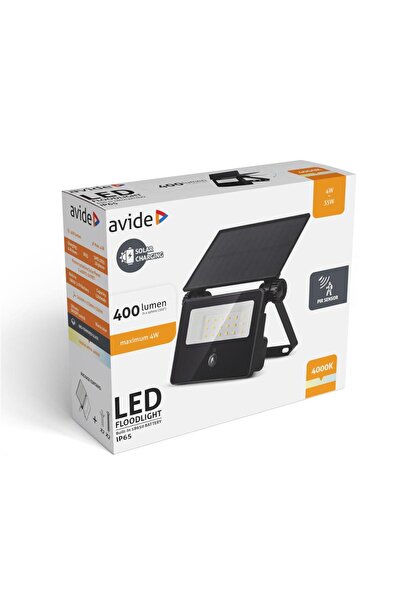 Avide Ηλιακός Προβολέας 4000K 400lm με Αισθητήρα PIR