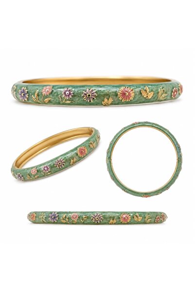 Mervişim Aksesuar Summer Trend Enameled Steel Special Motif Design Thick Brac...