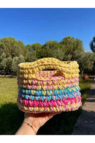 Eranura Mysey Handmade Knitted Multicolor Women's Clutch Bag Colorful Handbag