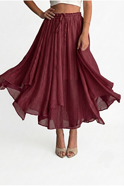 Lovely butik Fusta midi pentru femei, cu căptușeală parțială și talie legată ...