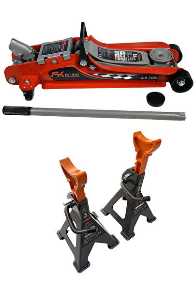 FK Friko 2.5 Ton Timsah Kriko ve 3 Ton Pimli Emniyetli Kriko Standı Araba Seh...