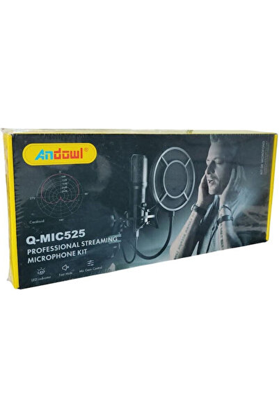 Andowl QMIC525 USB Μικρόφωνο με αντικραδασμική βάση για φωνητικά