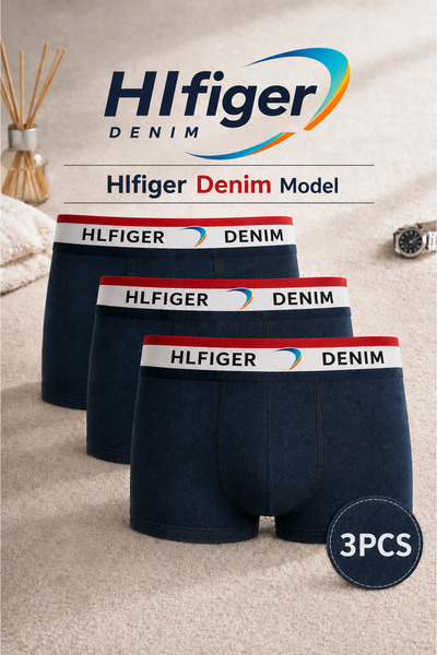 Hilfiger Denim هلفيجر 3 قطع بوكسر ليكرا معبأة في علبة