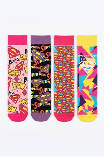 DC COMICS Licensed Supergirl Superman Women's Socks 4-Pack Adult Cotton Socks...