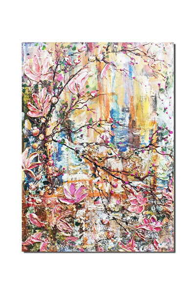 artnova Ръчно рисувана картина с импасто техника, Клони от магнолия, 100x70см...