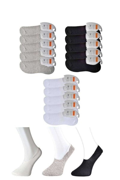 Mestore Black Gray and White Men's Ballerina Socks 15 Pairs