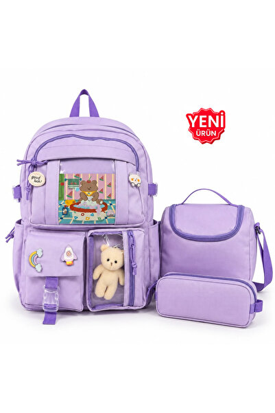 Freedom Bag Trend Korean Model 3-Piece Primary School Bag Set, Backpack + Lun...