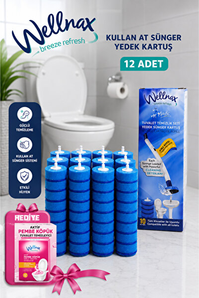 Wellnax breeze refresh Disposable 120 Pieces of Detergent Toilet Replacement ...