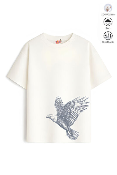 Belya Kids Wear Boy's Oversize Fit Belya Kids Eagle Design B12 Cotton T-Shirt