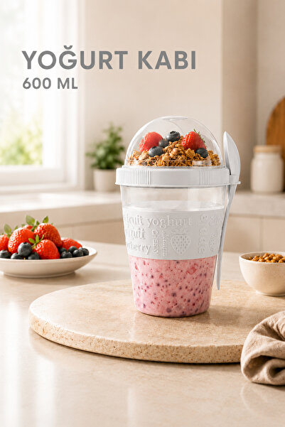 Sariva Home 600 ml Yogurt Container Granola Muesli Breakfast Storage Containe...