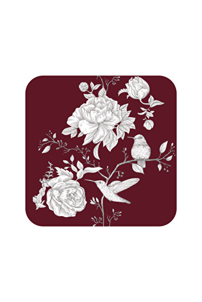 Rosivella Rose Glow Burgundy 6-Piece Glass & Tray Set