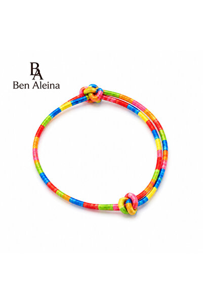 Ben Aleina سوار من الخيط السميك بألوان قوس قزح