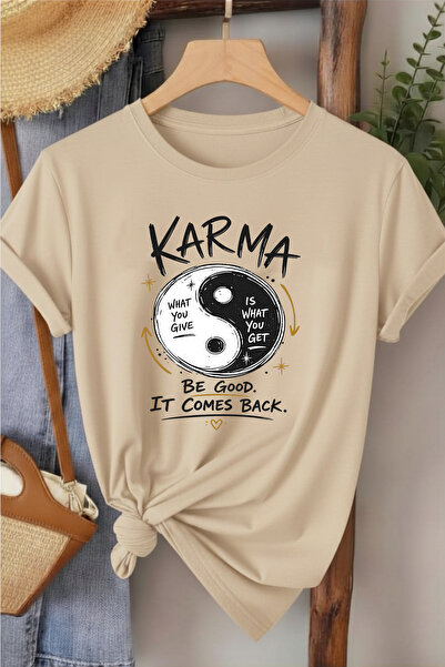 l'eivor Karma - Be Good Special Design Printed Women's Cotton T-Shirt
