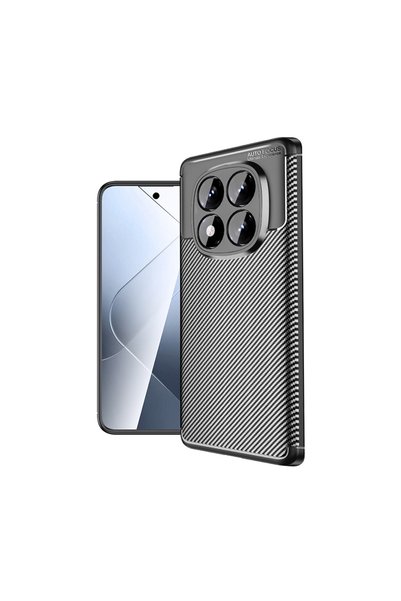 zore Xiaomi Redmi Note 14 Pro 4g Case Carbon Look Silicone with Camera Protec...