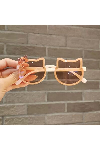 synshop Coffee Ecru Hellokitty Pattern Cat Ear Uv400 Protected Girls' Sunglas...