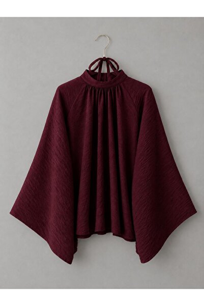 MODA MT Hakim Yaka Pileli Oversize Bluz (38-42 BEDEN İÇİN UYGUNDUR )