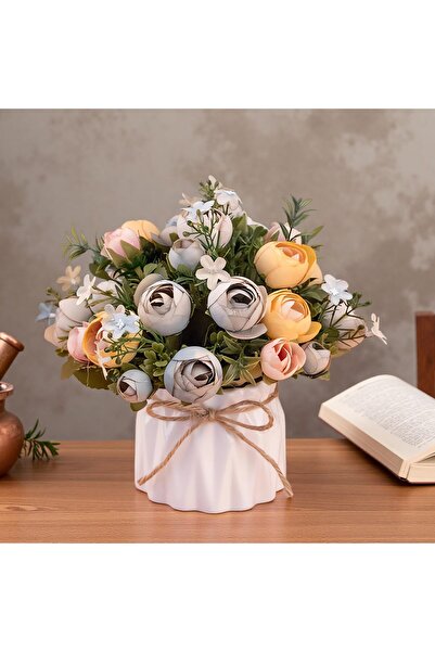 OEM Artificial floral arrangement in a vase, blue