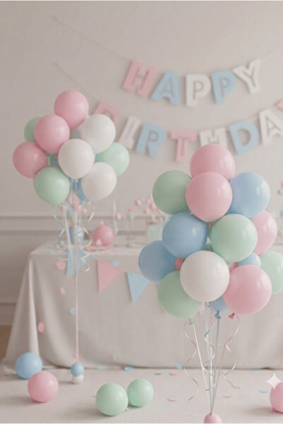 FESTİVALOON Pastel Macaron Balon Seti 20’li 11 İnç Pembe Macaron Mavi Macaron...