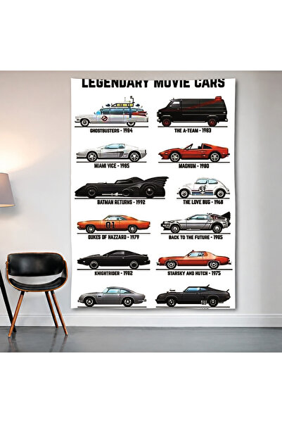 Geek Cultcha Legendary Movie Cars Wall Covering Wall Tapestry First Quality S...
