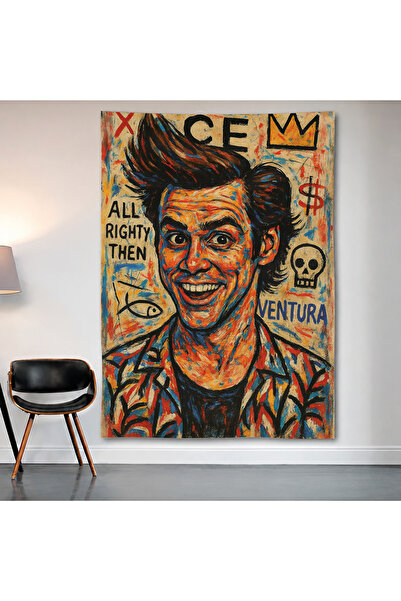 Geek Cultcha لوحة جدارية من Ace Ventura، لوحة جدارية من القماش الساتان عالي ا...