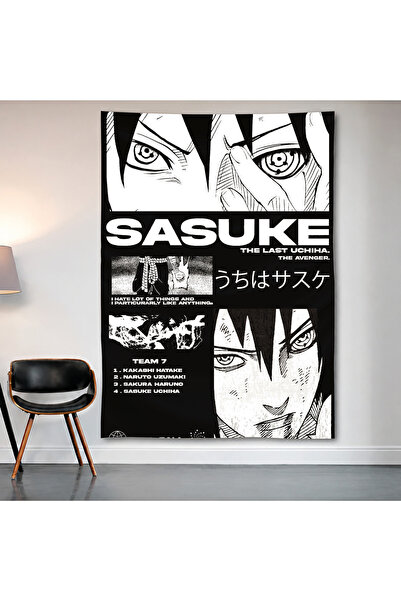 Geek Cultcha Sasuke Uchiha Wall Covering Wall Tapestry First Quality Satin Fa...