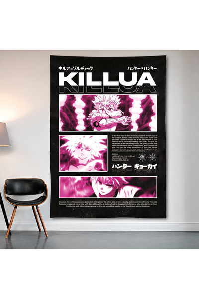 Geek Cultcha Killua Zoldyck Wall Covering Wall Tapestry First Quality Satin F...