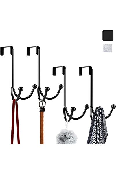 Arabest 4-Packs Over The Door Double Hanger Hooks,Metal Twin Hooks Organizer ...
