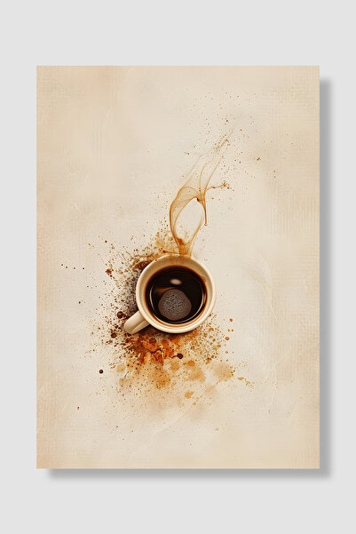 Luna Marissa Poster kafe Pogled izgleda odozgo Šolja za espresso Mrlja od kaf...