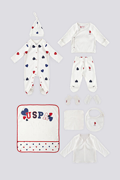 U.S. Polo Assn. قاعدة. مخرج مستشفى الأطفال من Polo Assn Ecru Heart Pattern