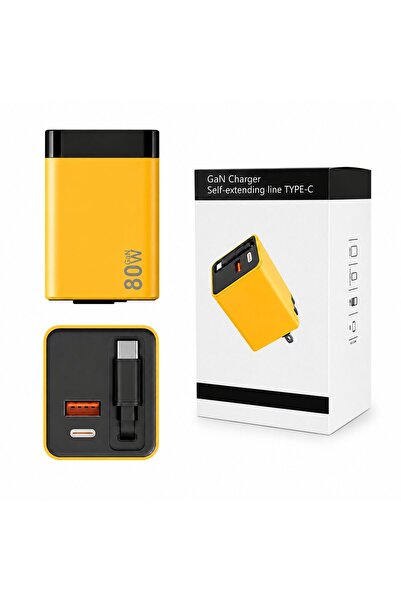 Flippy Incarcator Telefon, Flippy, 80W, Dual Port USB-A si USB-C, Fast Charge...