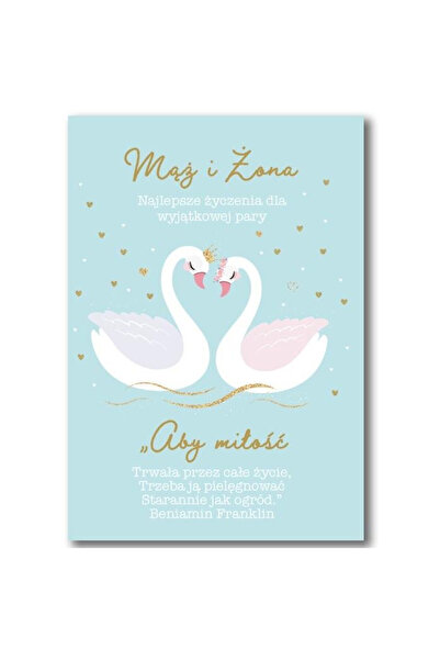 TREND Felicitare de nunta Maz i Zona, design cu lebede, format 124x187 mm, Mu...