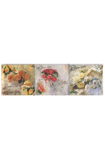 PANORAMA Felicitare de nunta patrat 160x160 mm, cu brocart sclipitor, relief ...