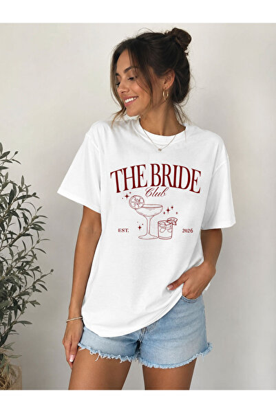 cesita Bride to Be Printed Cotton White T-Shirt T-Shirt