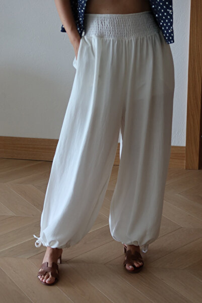 My Blog Cream Beli Gipeli Shalwar Trousers with Elasticated Legs - 261045