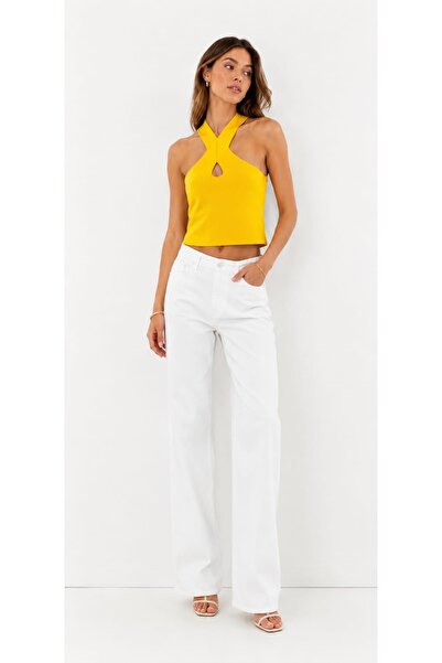 onno style women Sleeveless Strappy Cross-Neck Tricot Women's Bluz
