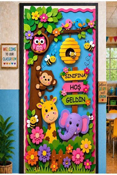 PROMISEBACKDROP2 190x75cm Lastikli kapı süsü, Kumaş kapı giydirme, Sınıfına H...