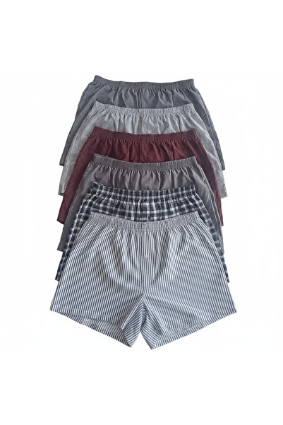 BONBON Men's 6-Pack Mixed Color Woven Fabric Boxer Bb2684