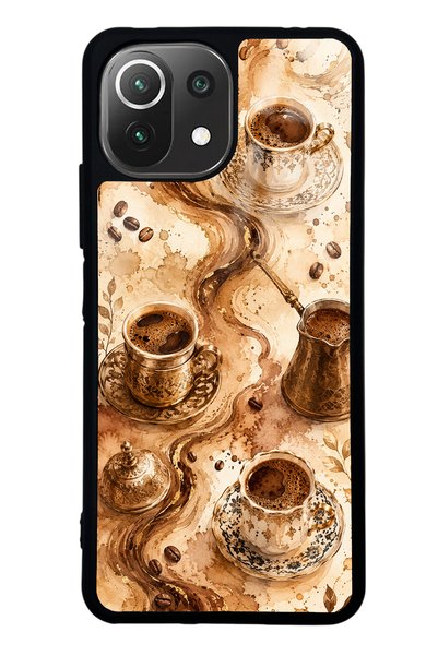 Spoyi حافظة هاتف Xiaomi Mi 11 Lite Golden Mocha Flow ذات تصميم لامع