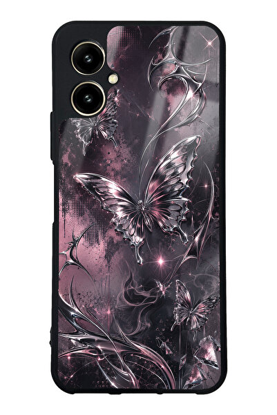 Spoyi Omix X5 Rose Chrome Butterfly Tasarımlı Glossy Telefon Kılıfı
