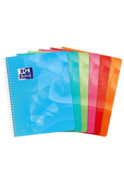 Oxford Caiet spiralat Lagoon, A5, 80 file, hartie 90 g/m², in carouri, Multic...