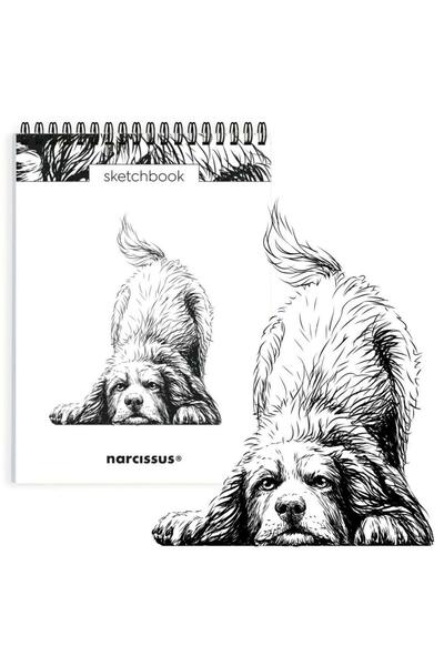narcissus Sketchbook A5, 60 file, spiralat, cu ilustratie caine bernez, Multi...
