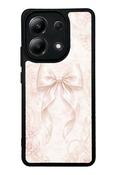 Spoyi Xiaomi Redmi Note 13 4g Glossy Phone Case with Blush Pearl Bow Design