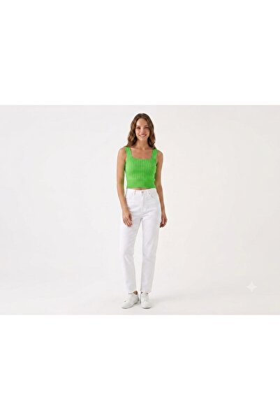 onno style women Sleeveless Strappy Square Neck Terry Knitted Women's Blouse