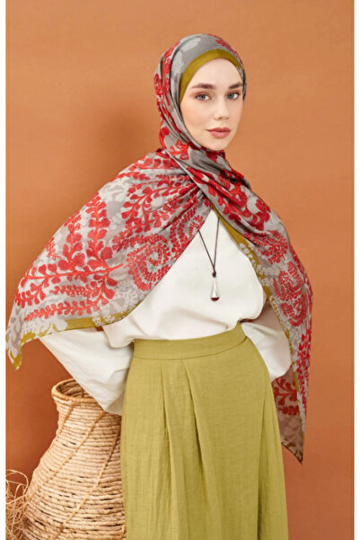 Silk Home Riva Shawl Spring Blossoms Red