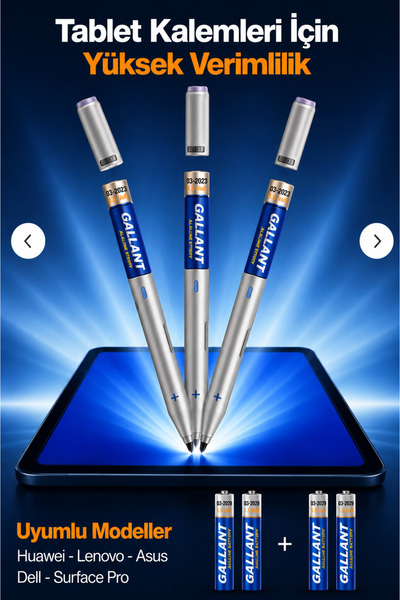 MetaForce AAAA 1.5V 4'lü Ekonomik Paket 4A Tablet Kalemi Pili Lenovo Huawei A...