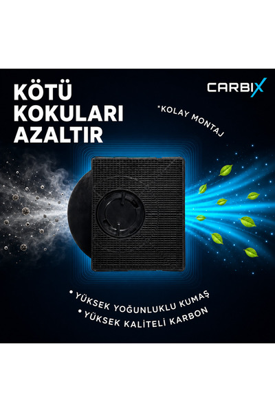 CARBIX Type303 AEG, Electrolux, Hotpoint, Whirlpool Uyumlu Tekli Davlumbaz Karbon Filtresi